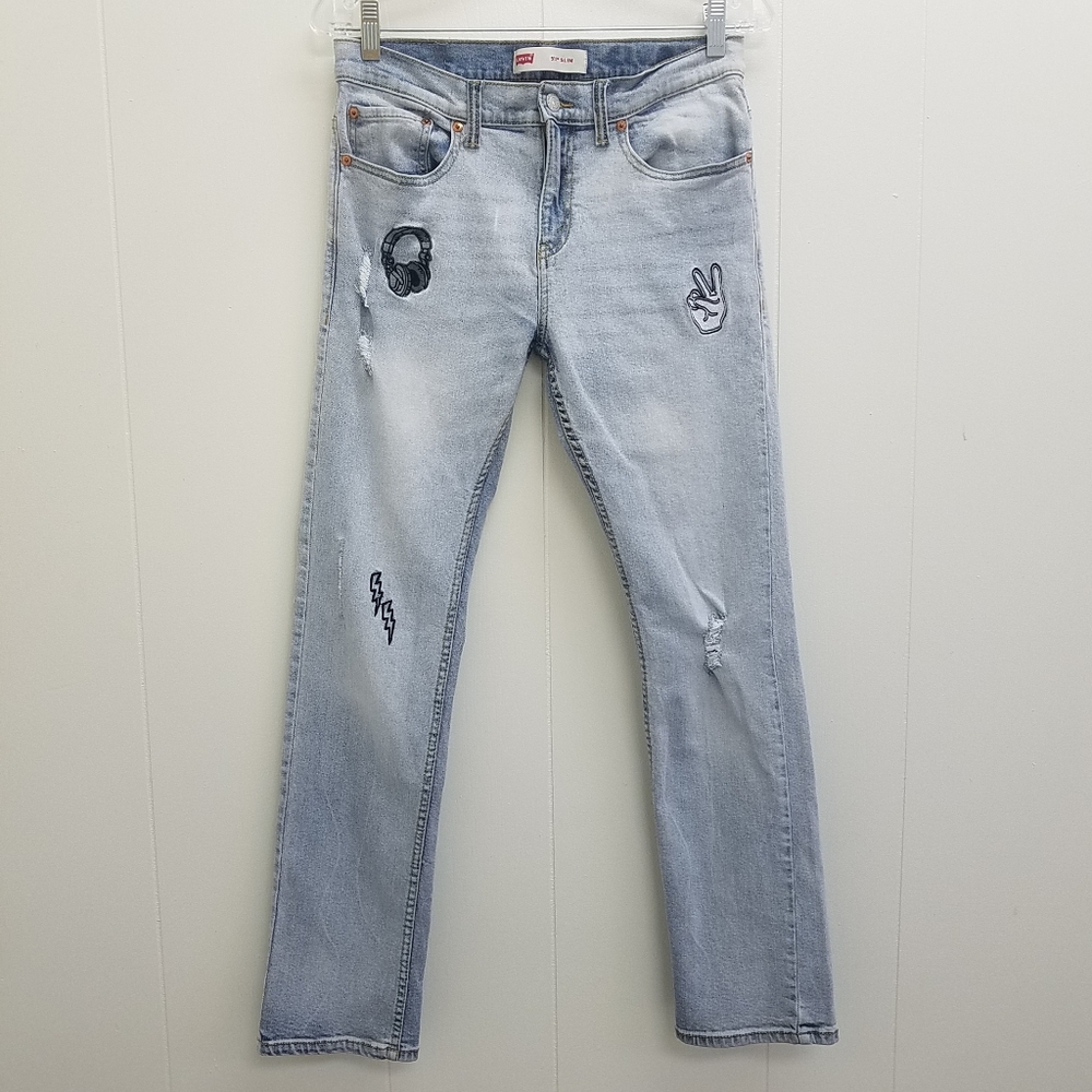 Levi's Big Boys 511 Slim Destruction Patched Jeans